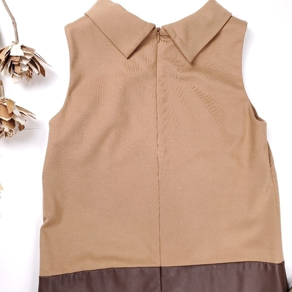 Sara Campbell Tan Beige Brown Colorblock Plaid Dress Sz Xs - Picture 11 of 12